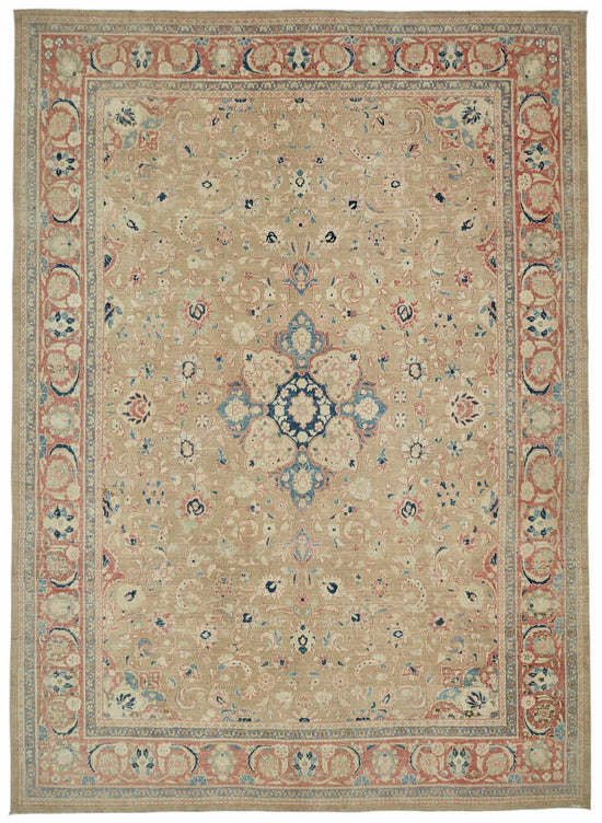 9x13 Beige Vintage Large Area Rug - 49228