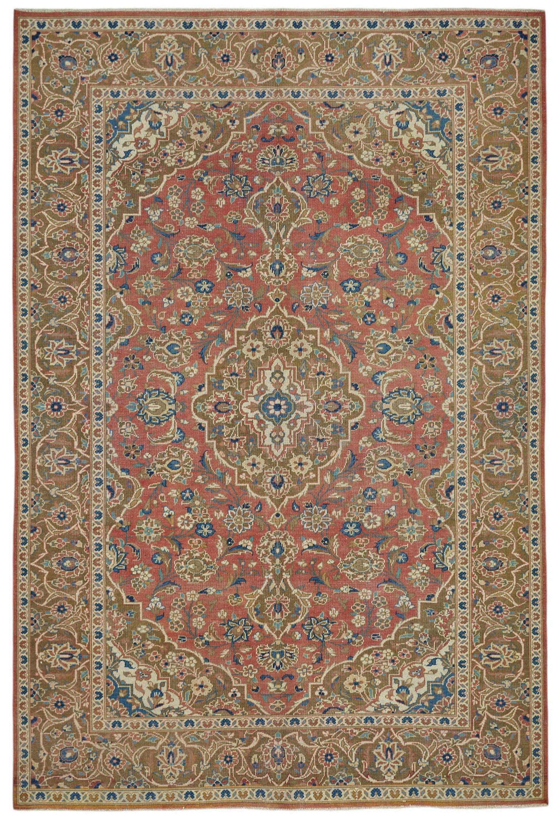 7x10 Beige Vintage Large Area Rug - 49235