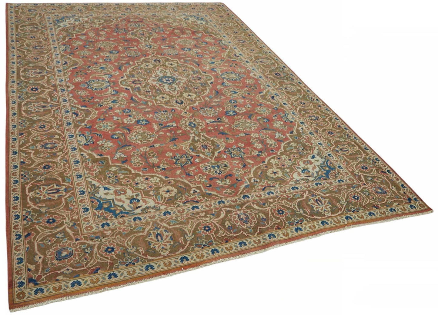 7x10 Beige Vintage Large Area Rug - 49235