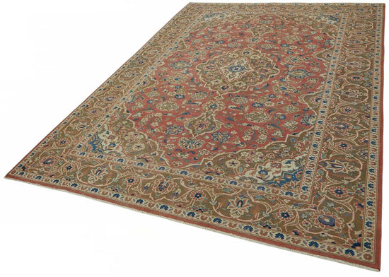 7x10 Beige Vintage Large Area Rug - 49235