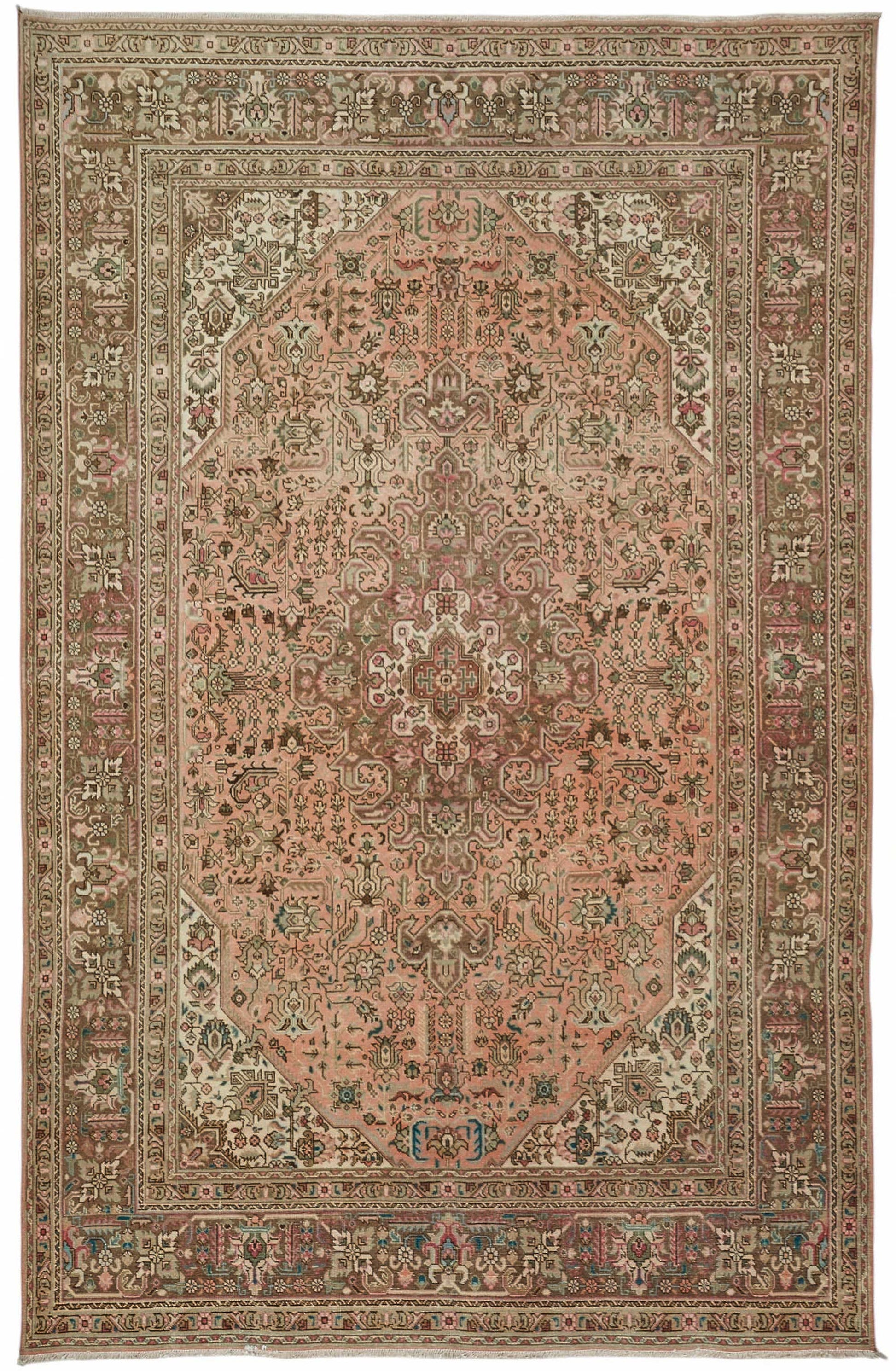 6x10 Beige Vintage Large Area Rug - 49238