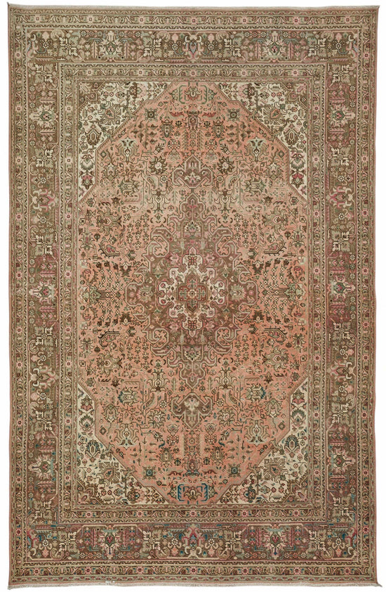 6x10 Beige Vintage Large Area Rug - 49238