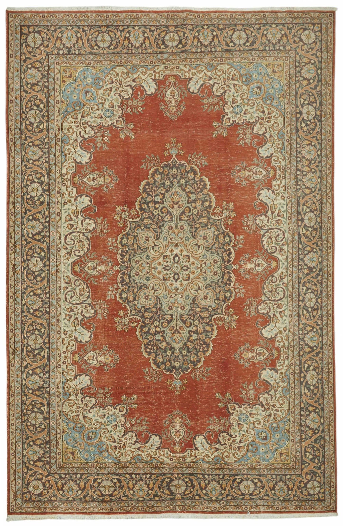 7x11 Beige Vintage Large Area Rug - 49243