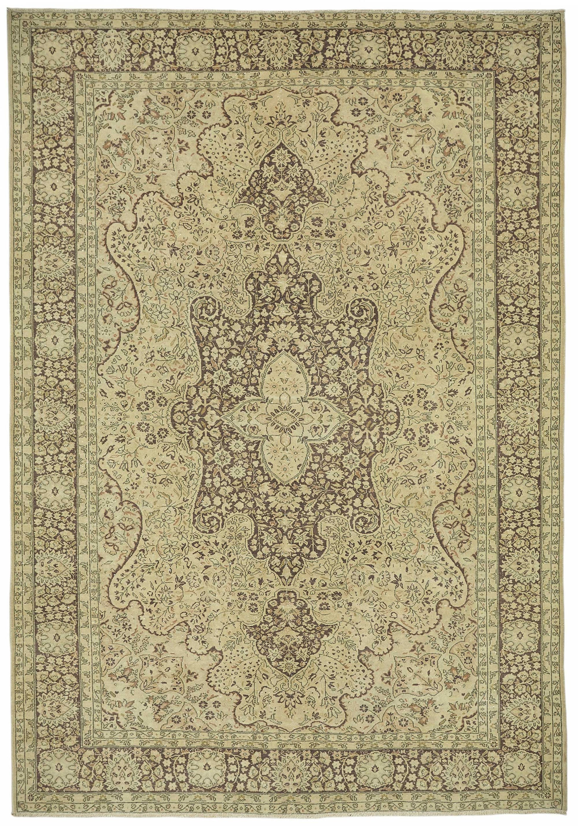 7x10 Beige Vintage Large Area Rug - 49245