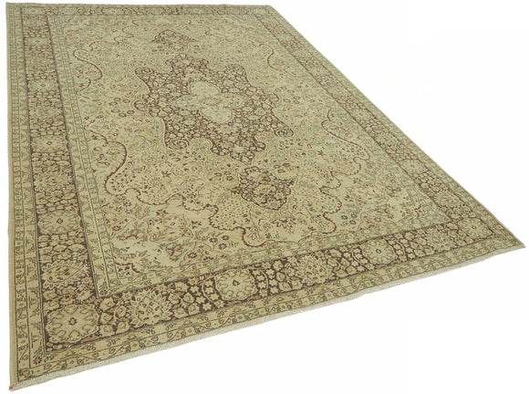 7x10 Beige Vintage Large Area Rug - 49245