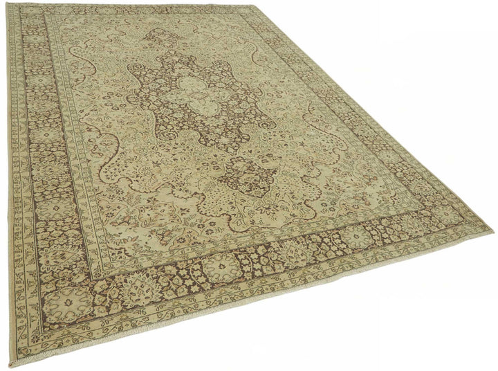 7x10 Beige Vintage Large Area Rug - 49245