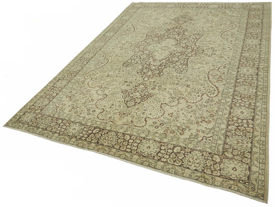 7x10 Beige Vintage Large Area Rug - 49245