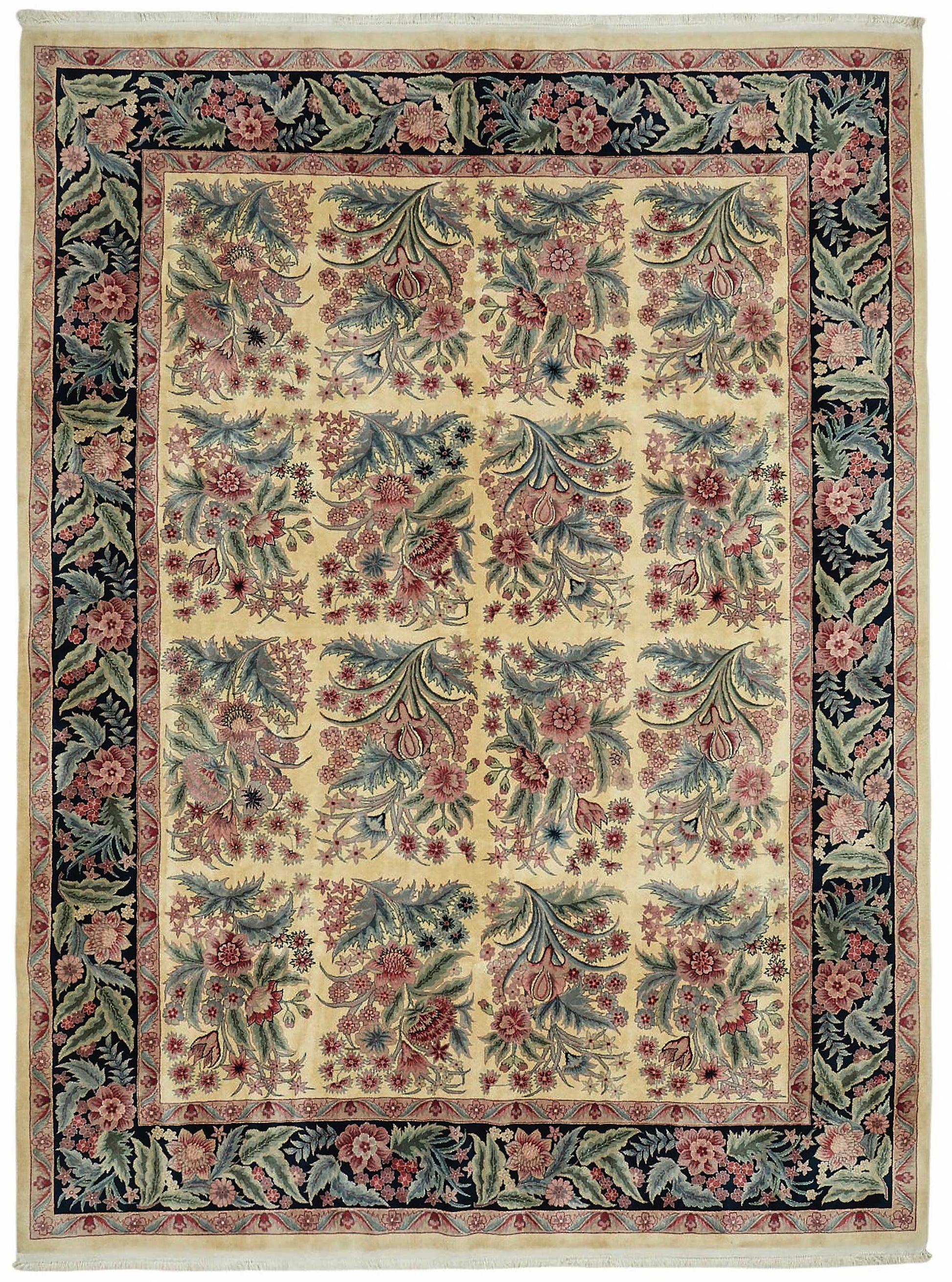 9x12 Beige Traditional Floral Oushak Rug - 49249