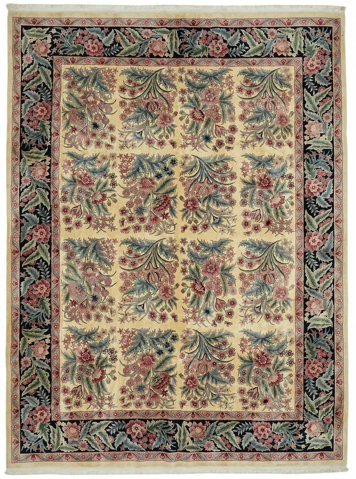 9x12 Beige Traditional Floral Oushak Rug - 49249