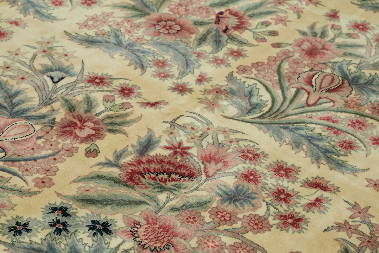 9x12 Beige Traditional Floral Oushak Rug - 49249