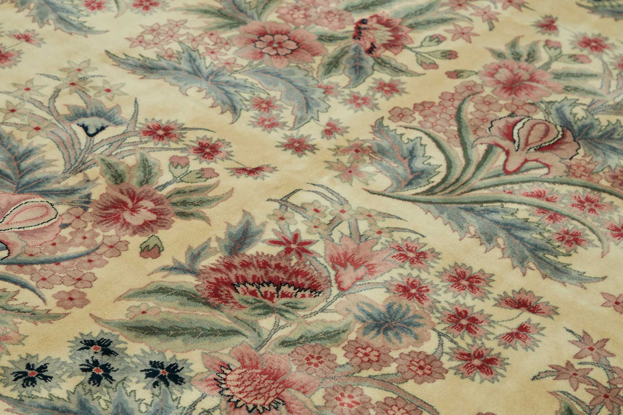 9x12 Beige Traditional Floral Oushak Rug - 49249