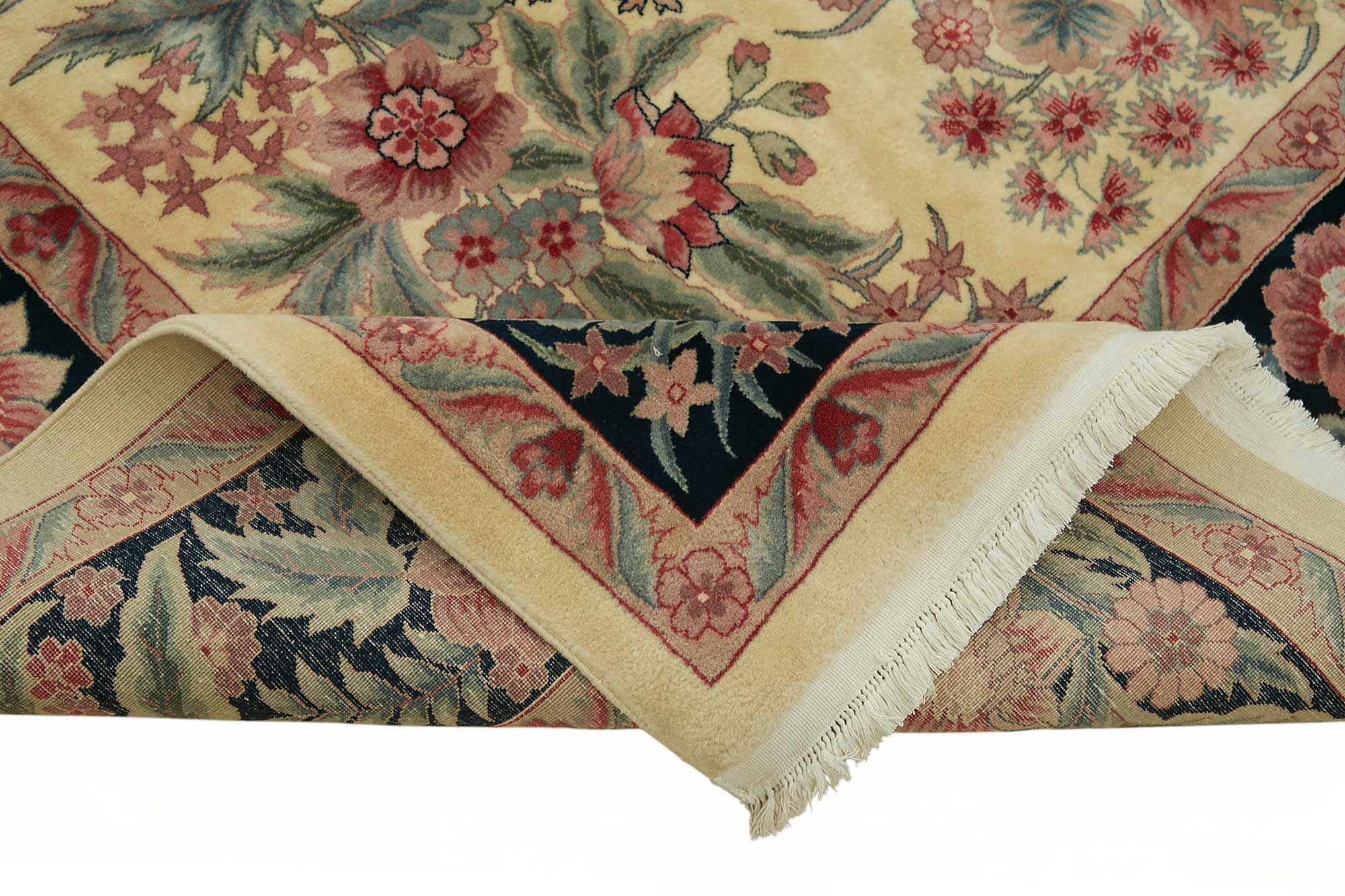 9x12 Beige Traditional Floral Oushak Rug - 49249