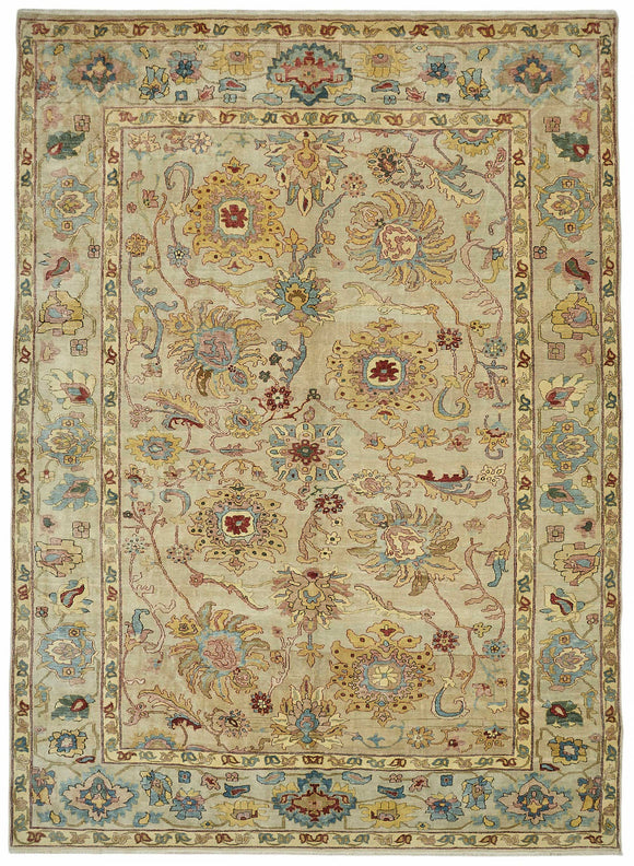 10x14 Hand-Knotted Wool Oushak Rug - 49266