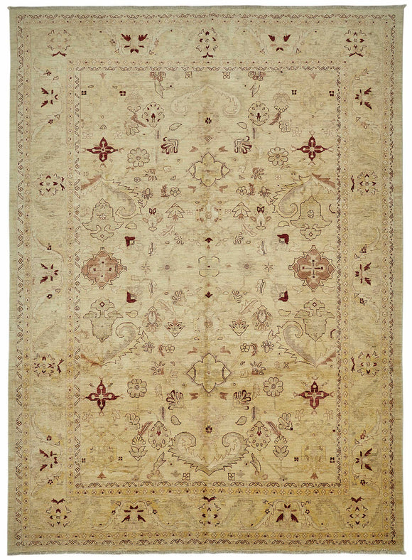 10x13 Hand-Knotted Wool Oushak Rug - 49268
