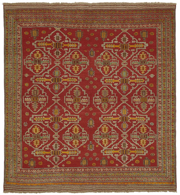 8x9 Hand-Knotted Wool Oushak Rug - 49273