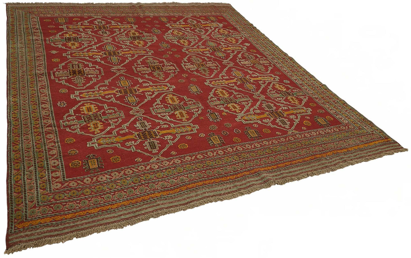 8x9 Hand-Knotted Wool Oushak Rug - 49273