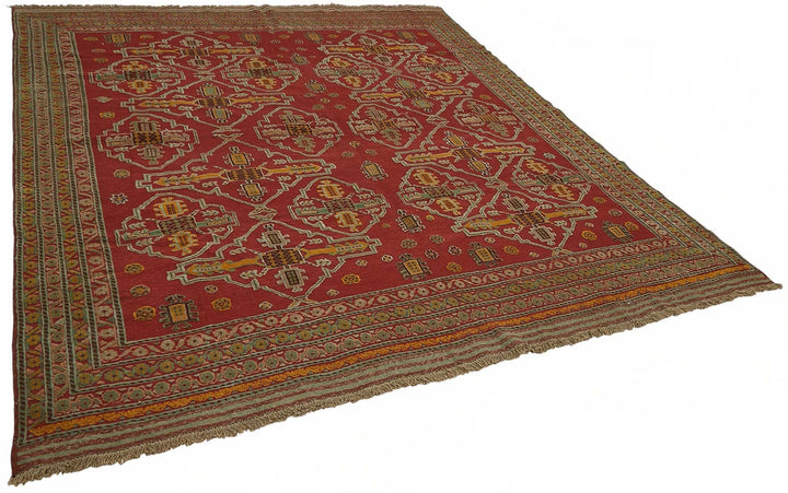 8x9 Hand-Knotted Wool Oushak Rug - 49273