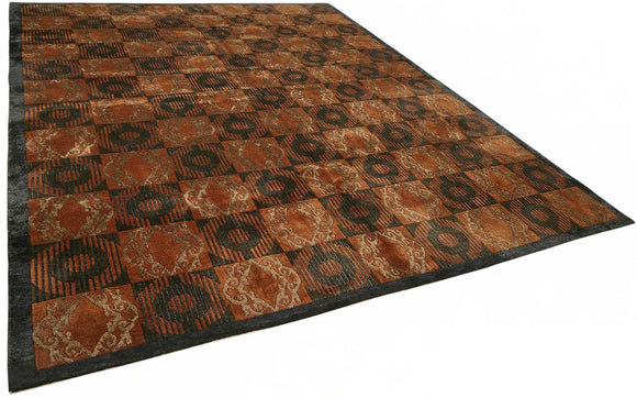 9x11 Hand-Knotted Wool Oushak Rug - 49274
