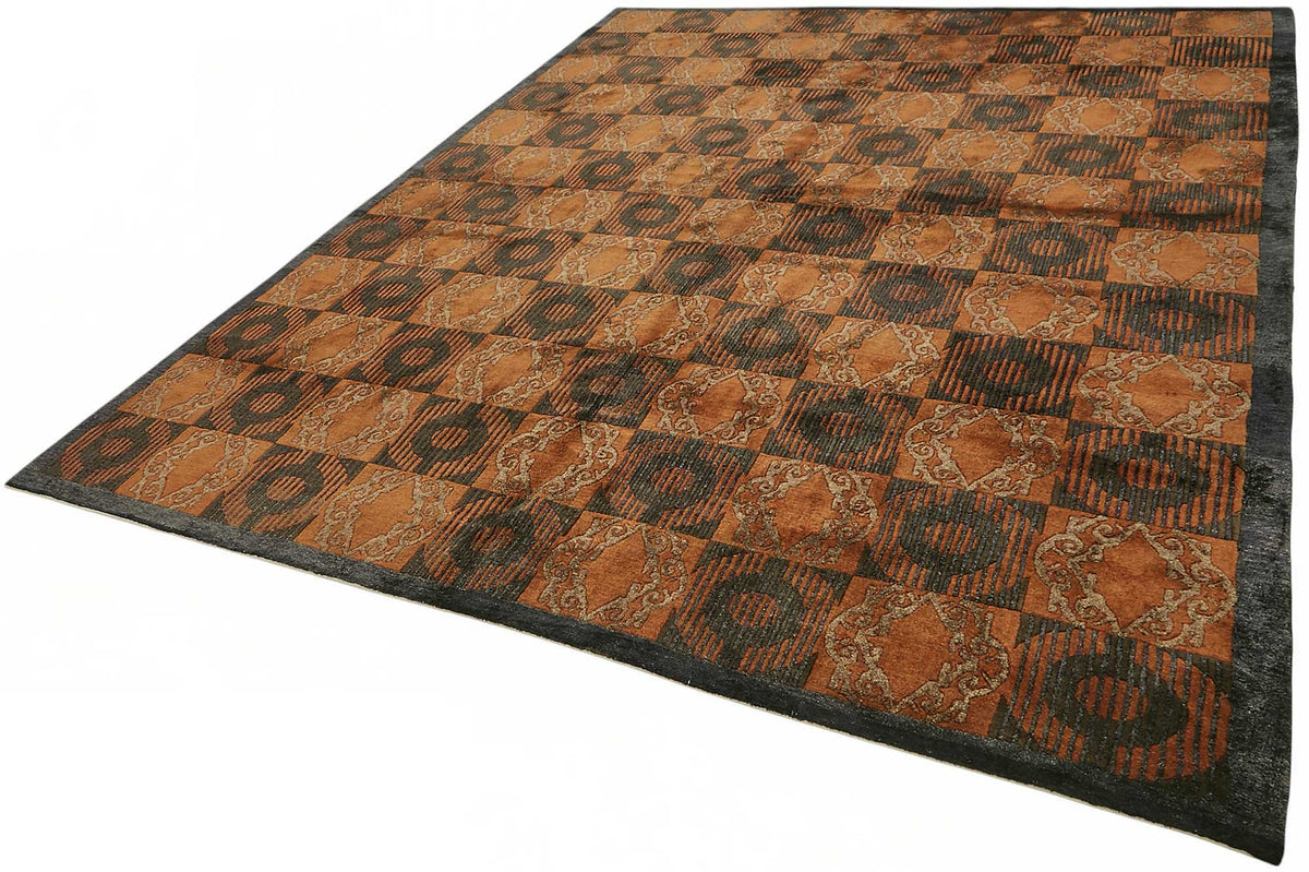 9x11 Hand-Knotted Wool Oushak Rug - 49274