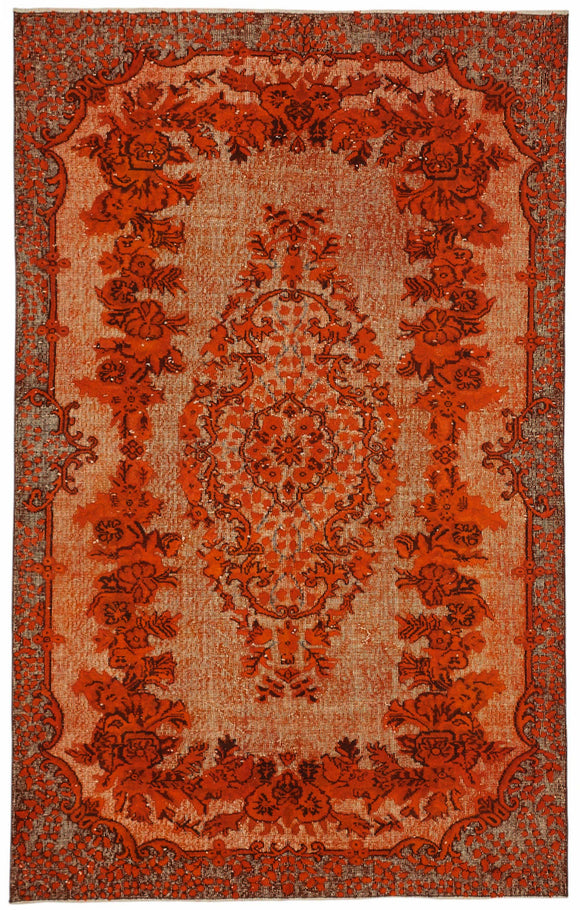 6x9 Orange Over-dyed Rug - 49294