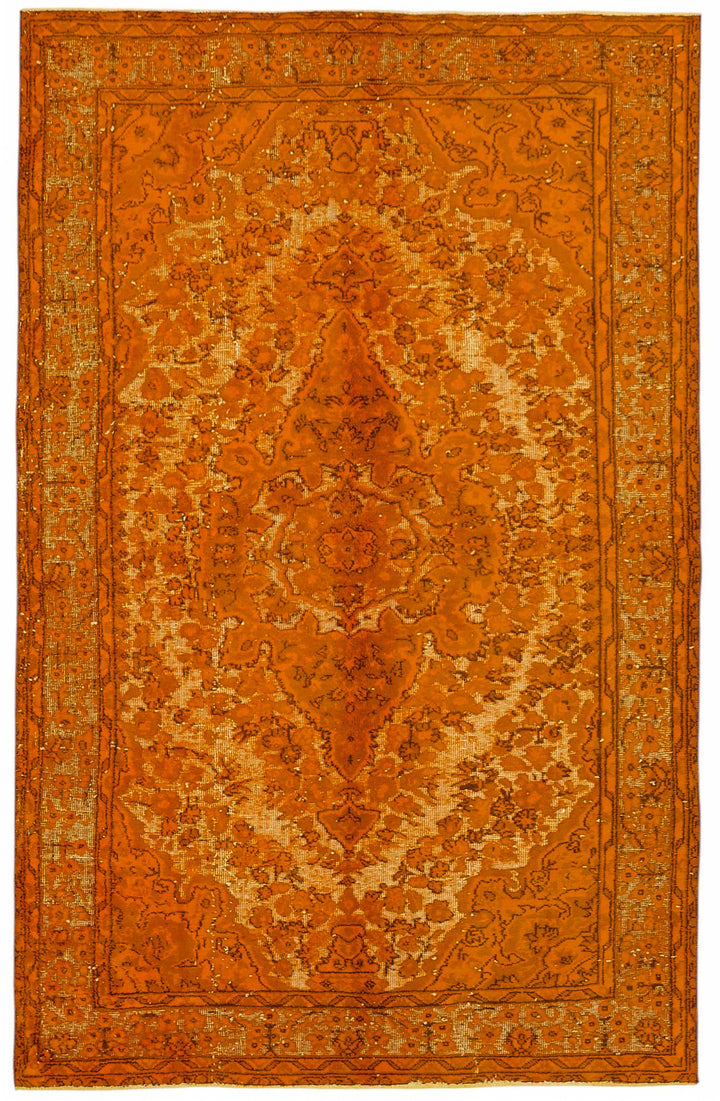 5x8 Orange Over-dyed Rug - 49301