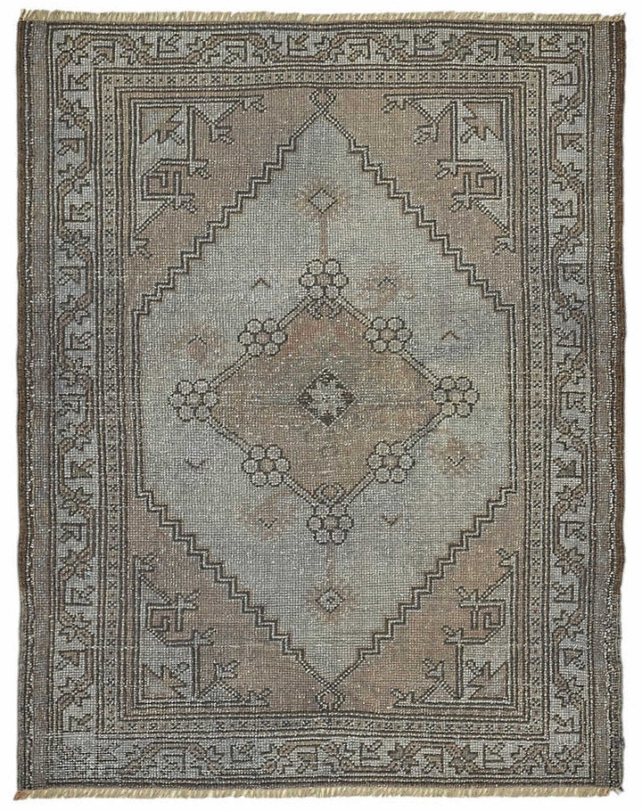 3x4 Grey Vintage Anatolian Rug - 49374