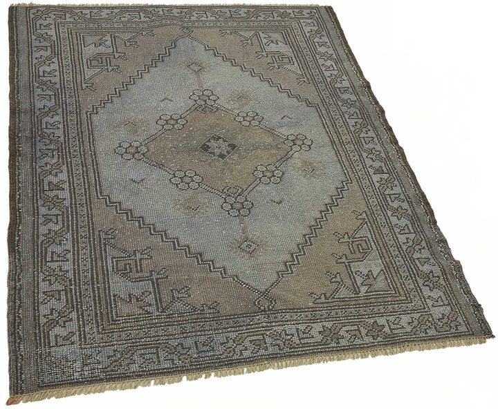 3x4 Grey Vintage Anatolian Rug - 49374