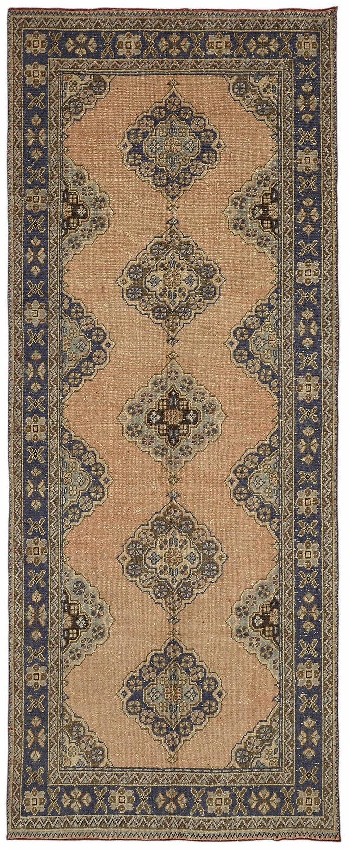 4x11 Beige Vintage Anatolian Rug - 49377