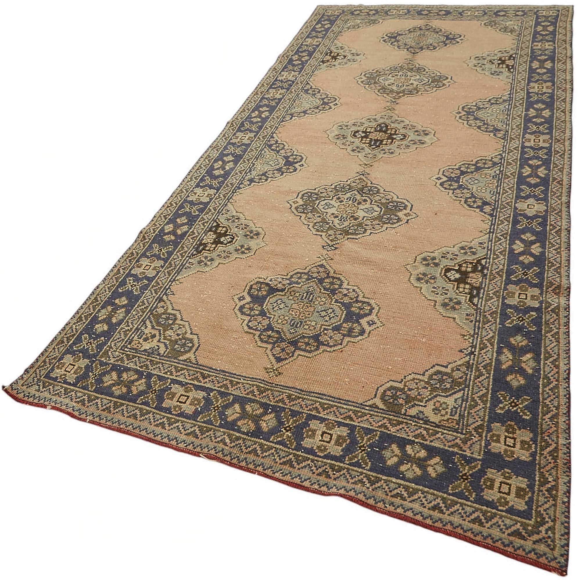 4x11 Beige Vintage Anatolian Rug - 49377
