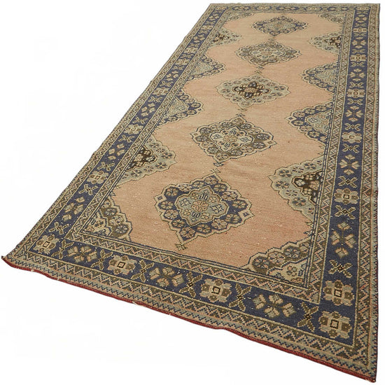 4x11 Beige Vintage Anatolian Rug - 49377