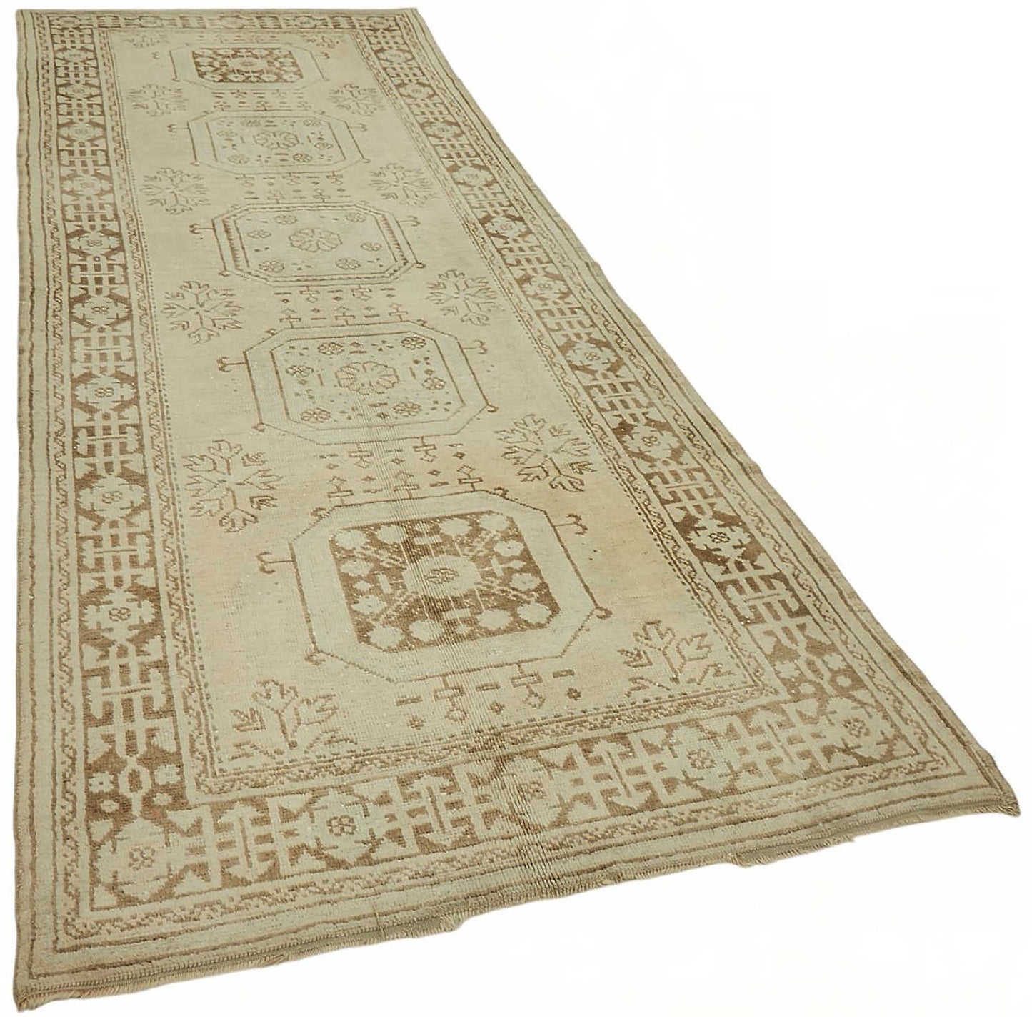 4x12 Beige Vintage Anatolian Rug - 49378