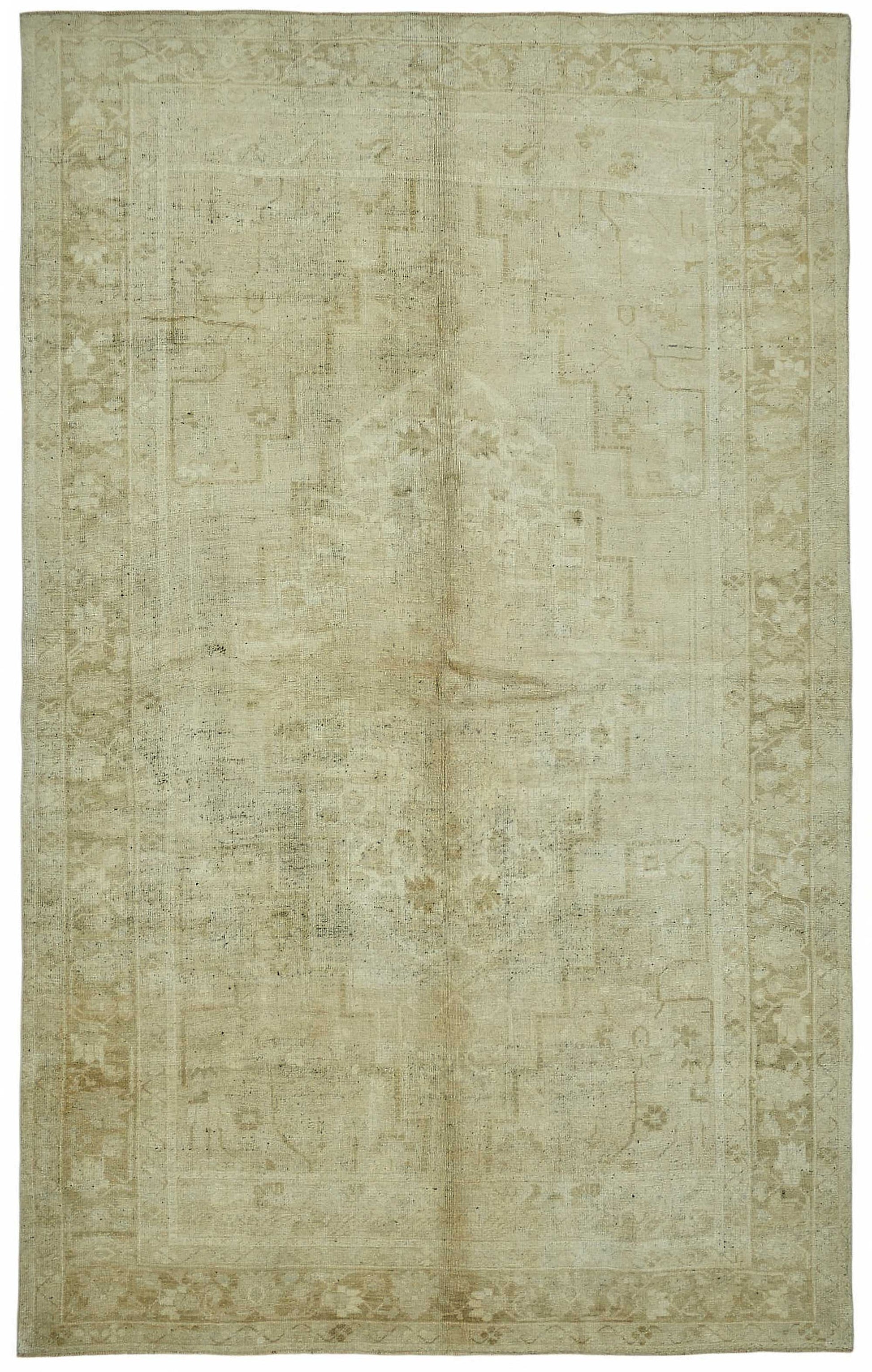 6x10 Beige Vintage Anatolian Rug - 49379