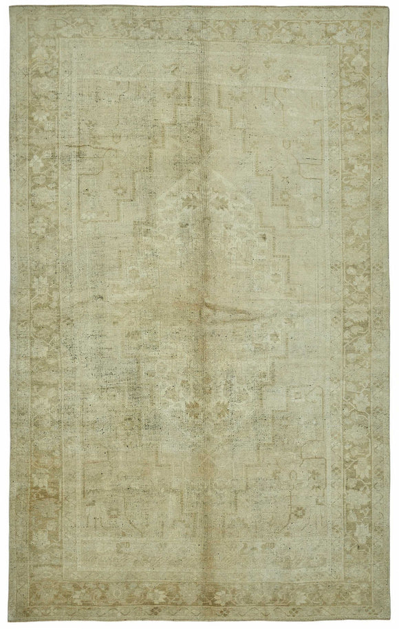 6x10 Beige Vintage Anatolian Rug - 49379