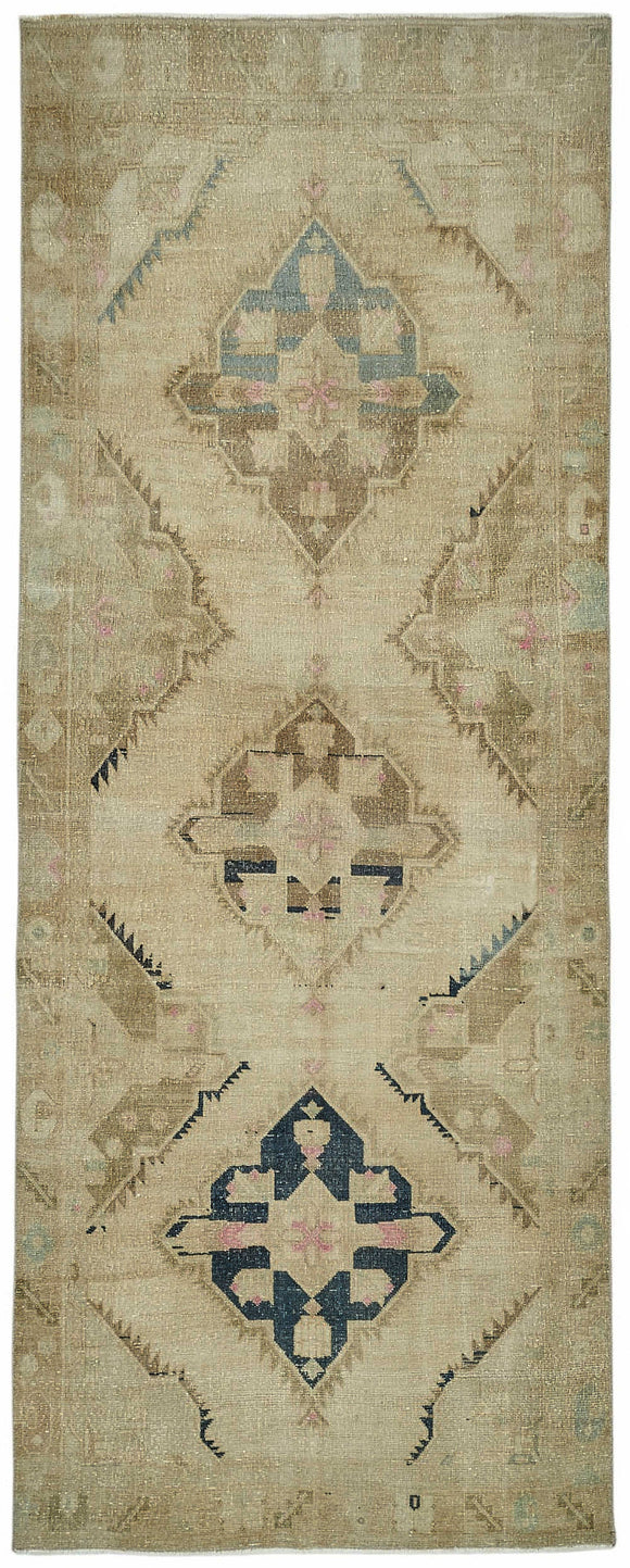 4x11 Beige Vintage Anatolian Rug - 49380