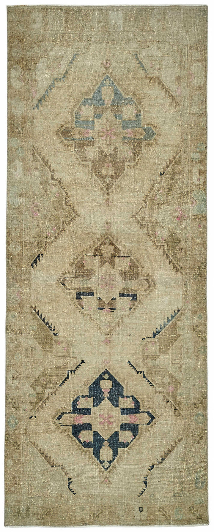 4x11 Beige Vintage Anatolian Rug - 49380