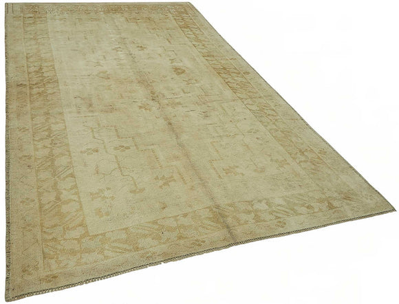 6x10 Beige Vintage Anatolian Rug - 49381