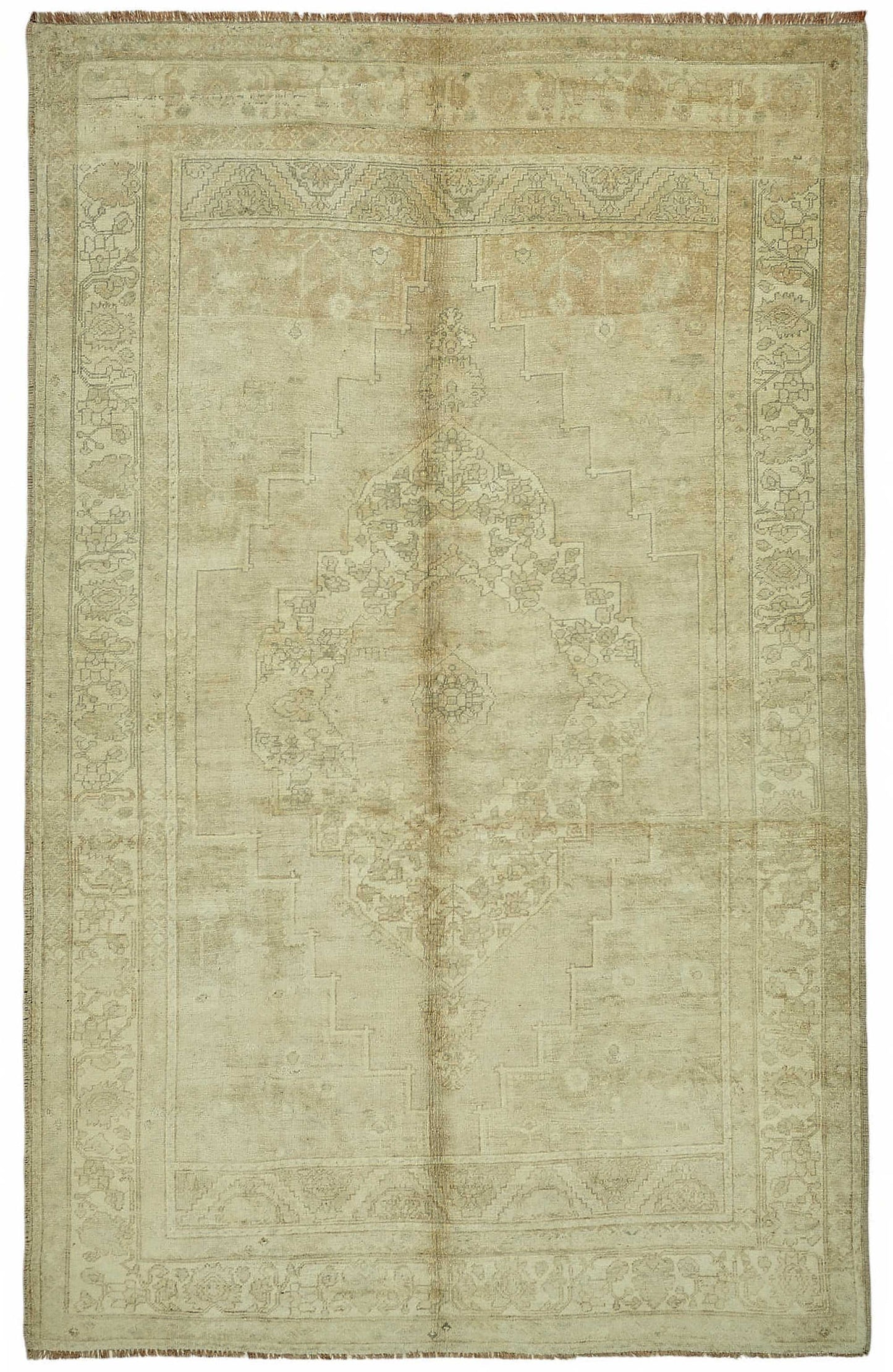 6x9 Beige Vintage Anatolian Rug - 49382