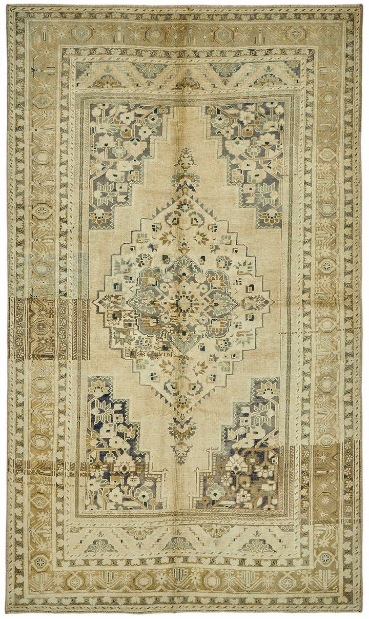 6x10 Beige Vintage Anatolian Rug - 49384