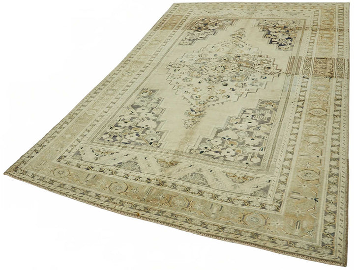 6x10 Beige Vintage Anatolian Rug - 49384