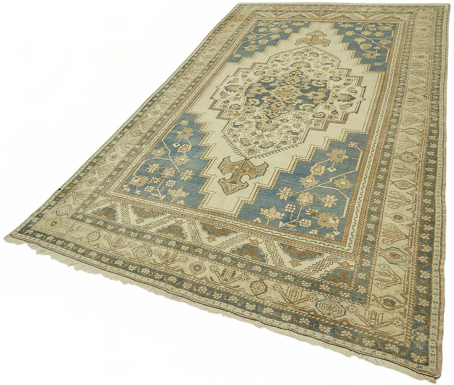 6x11 Beige Vintage Anatolian Rug - 49385