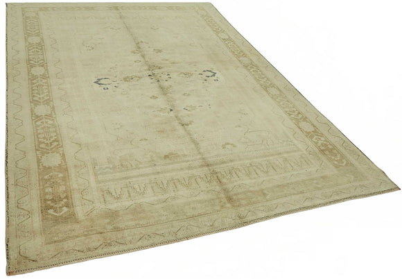 6x9 Beige Vintage Anatolian Rug - 49386
