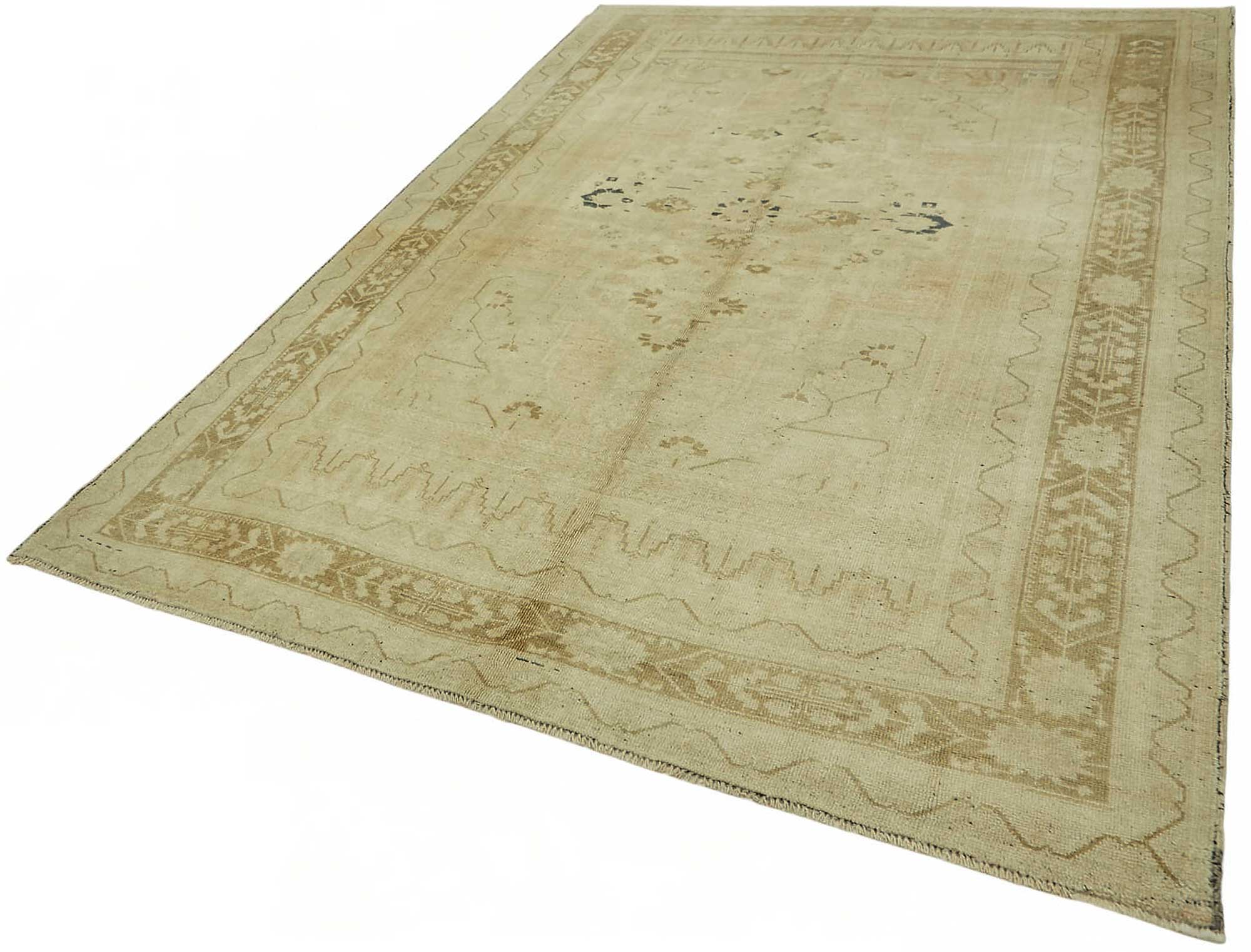 6x9 Beige Vintage Anatolian Rug - 49386