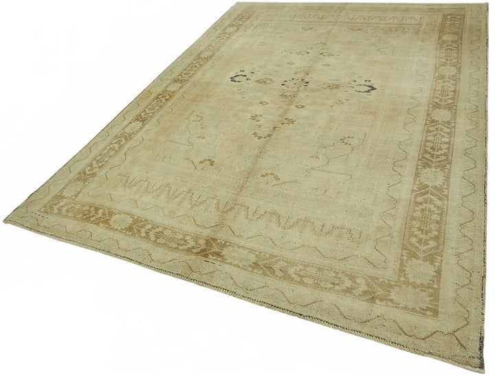6x9 Beige Vintage Anatolian Rug - 49386
