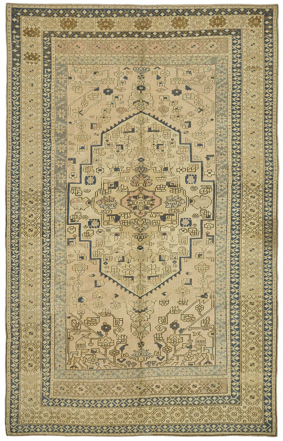 6x9 Beige Vintage Anatolian Rug - 49387