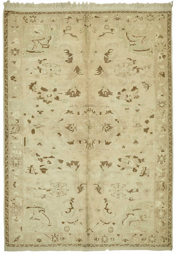 6x9 Beige Vintage Anatolian Rug - 49388