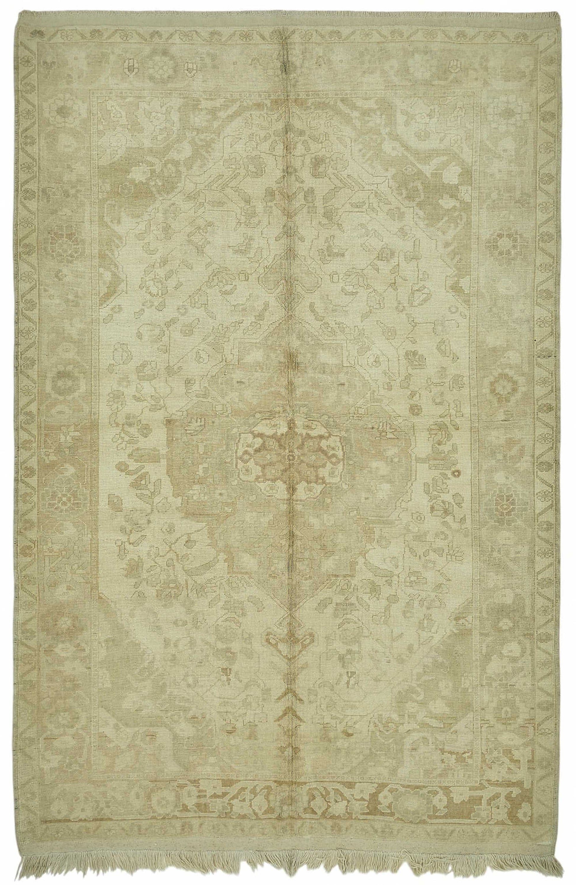 6x9 Beige Vintage Anatolian Rug - 49389