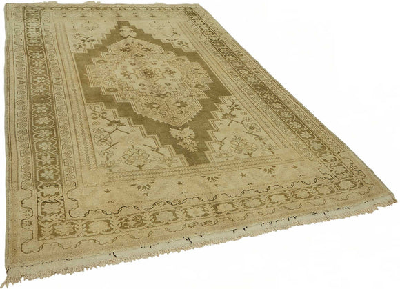 6x9 Beige Vintage Anatolian Rug - 49391