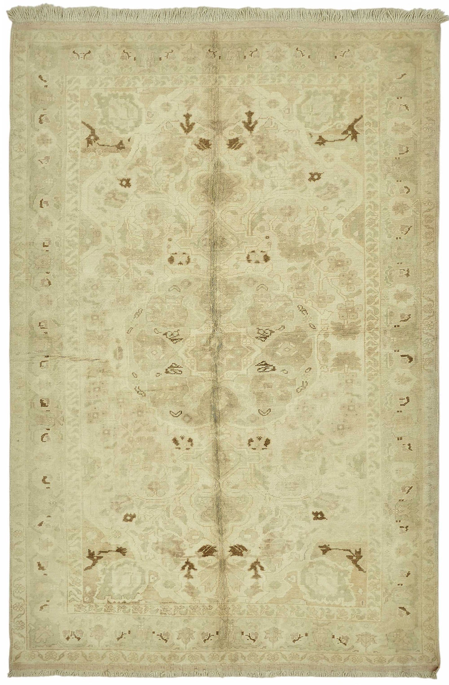 6x9 Beige Vintage Anatolian Rug - 49392