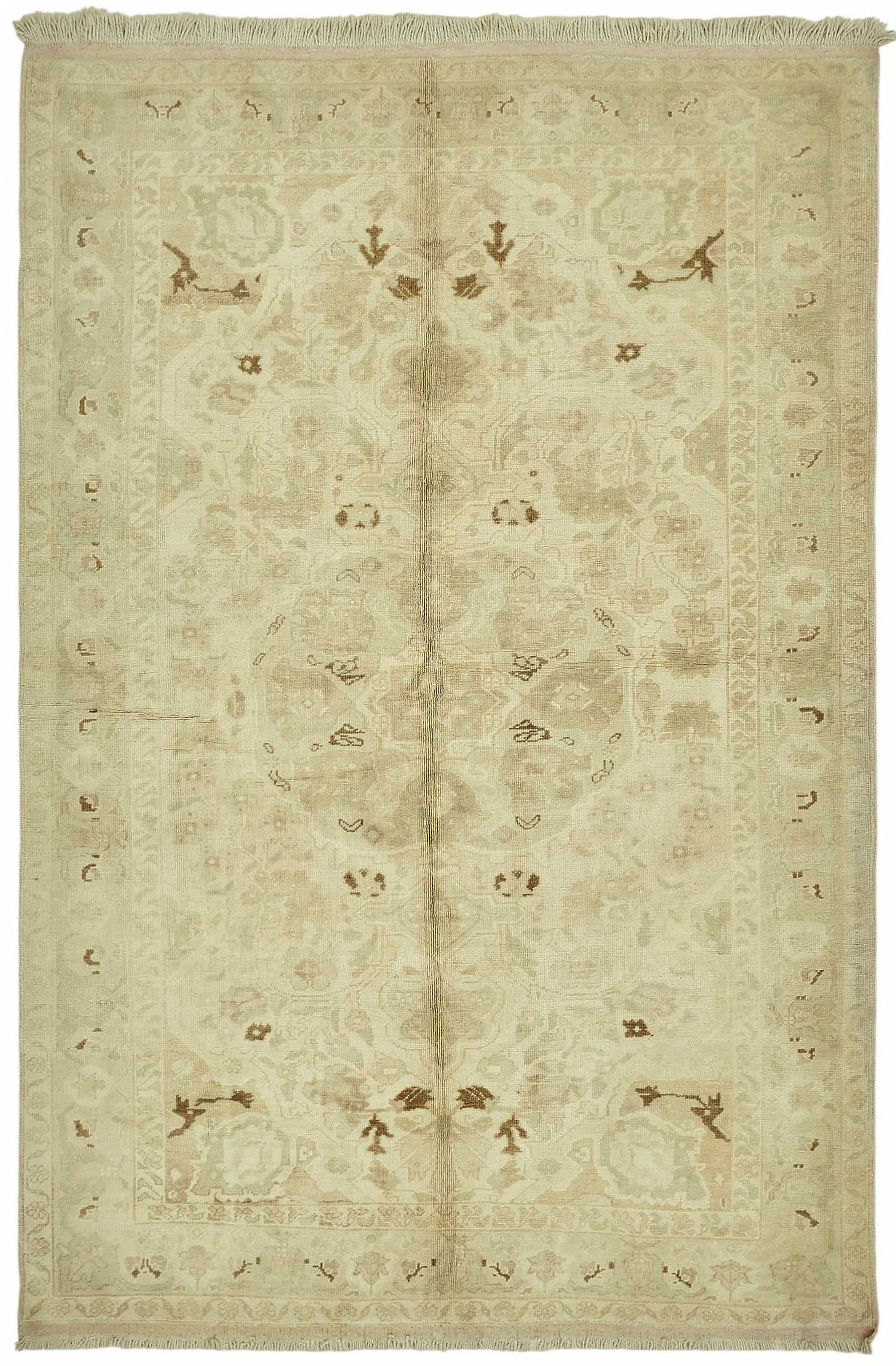 6x9 Beige Vintage Anatolian Rug - 49392