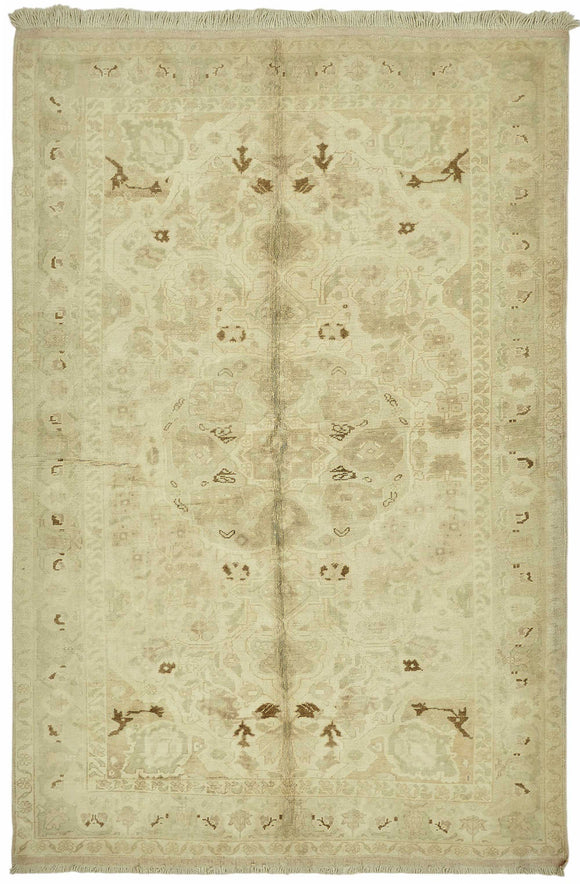 6x9 Beige Vintage Anatolian Rug - 49392
